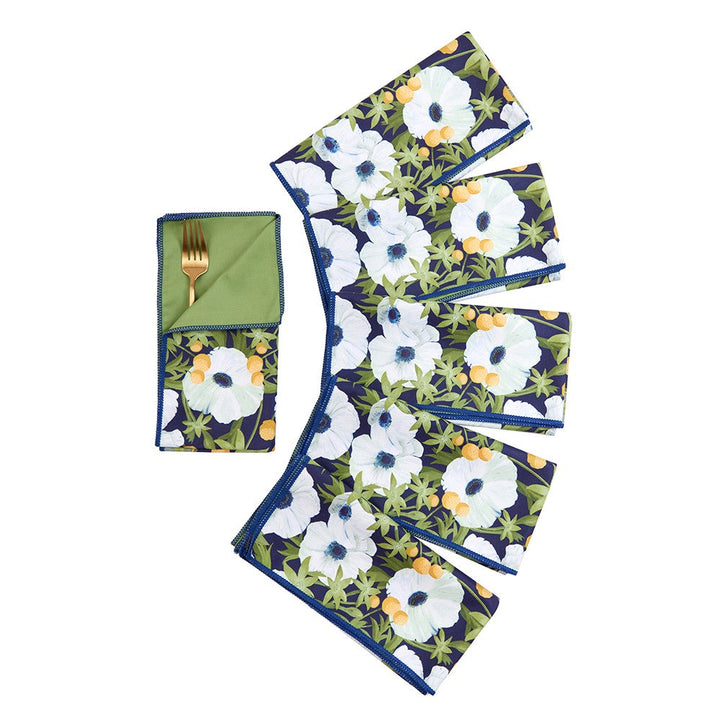 Anemone Poppy Dinner Napkins - Set of 6