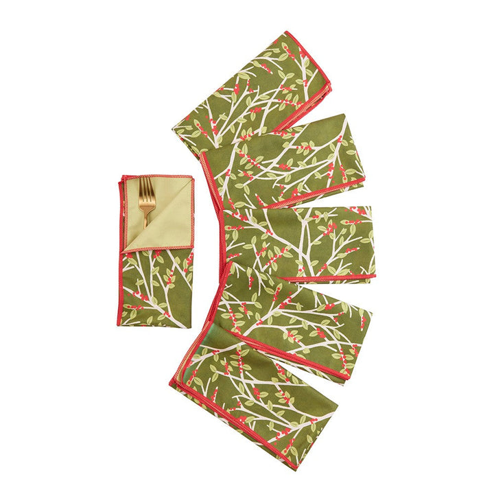 Cardinal Branches Dinner Napkins - Set of 6